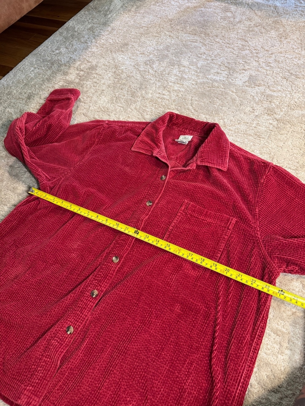 L.L. Bean Women's Red Corduroy Button-Up Shirt XL Regular - Picture 3 of 5